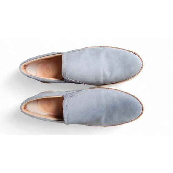 Ugg Soleda Slip On Sneaker Leather Shoes Women's 8.5 Gray Skate Casual Preppy - Picture 2 of 9